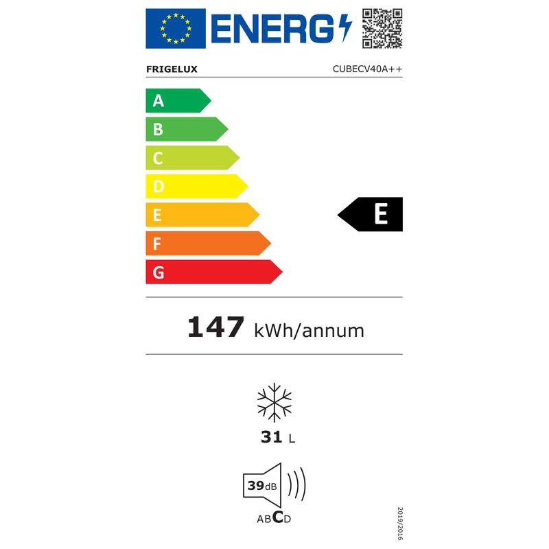 Mini-Würfel-Gefrierschrank 31L Weiß CUBECV40A++ FrigeluX