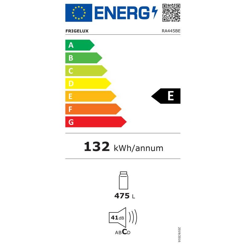 Weißer vertikaler Kühlschrank RA445BE 475L - FrigeluX