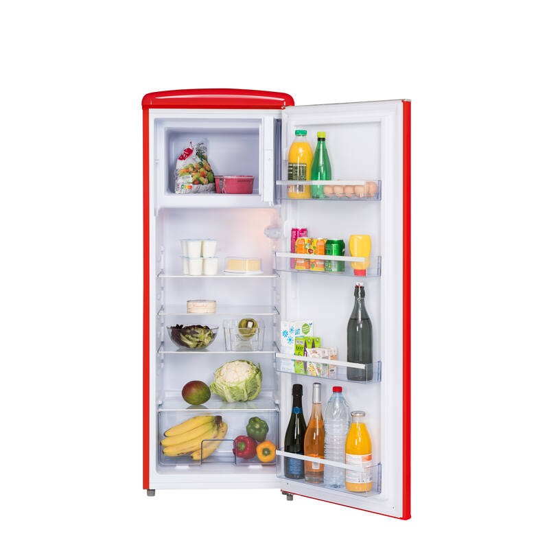 Vertikaler Retro Vintage Schwarzer Kühlschrank 218L RF218RRA++ FrigeluX