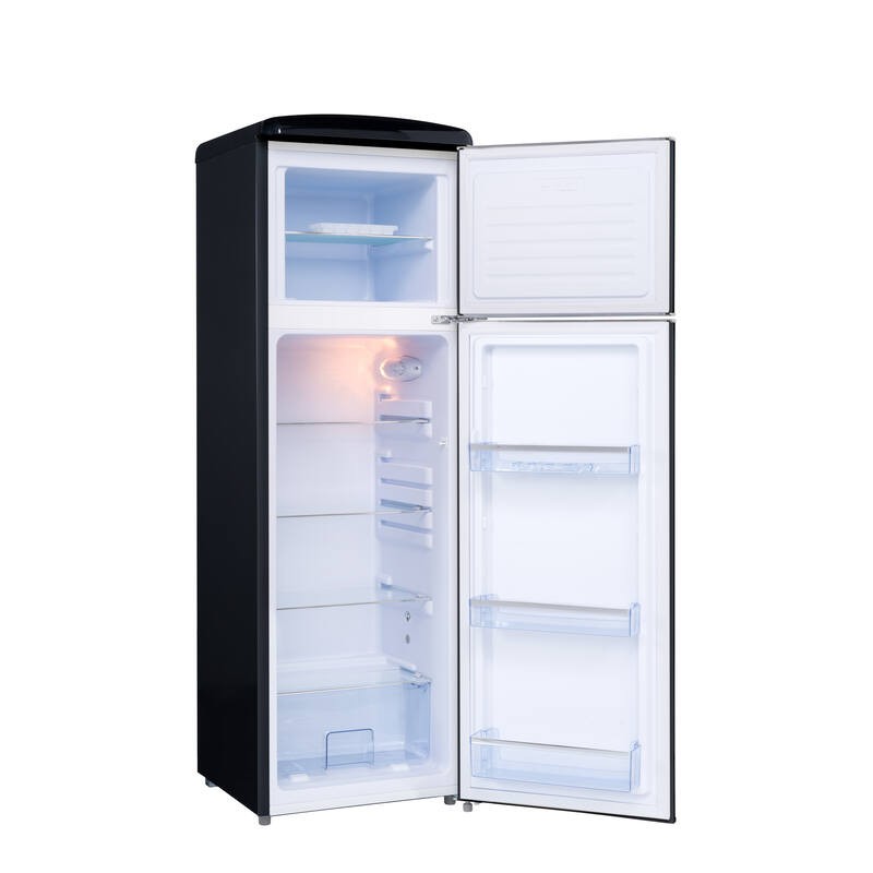 Retro Vintage Schwarzer Kühlschrank 2 Türen RFDP246RNA++ 245L - FrigeluX