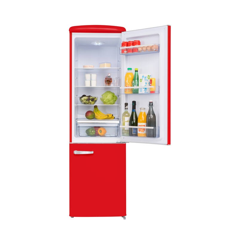 Kombinierter Kühlschrank Retro Vintage Rot 244L CB255RRA++ FrigeluX