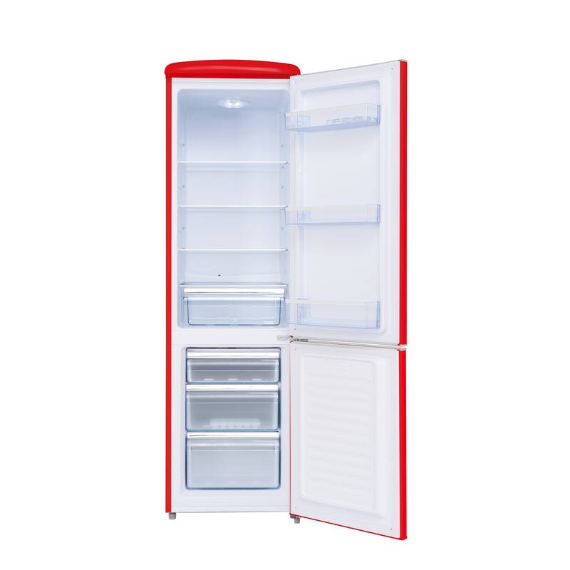 Kombinierter Kühlschrank Retro Vintage Rot 244L CB255RRA++ FrigeluX