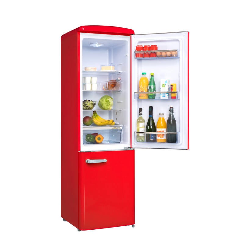 Kombinierter Kühlschrank Retro Vintage Rot 244L CB255RRA++ FrigeluX