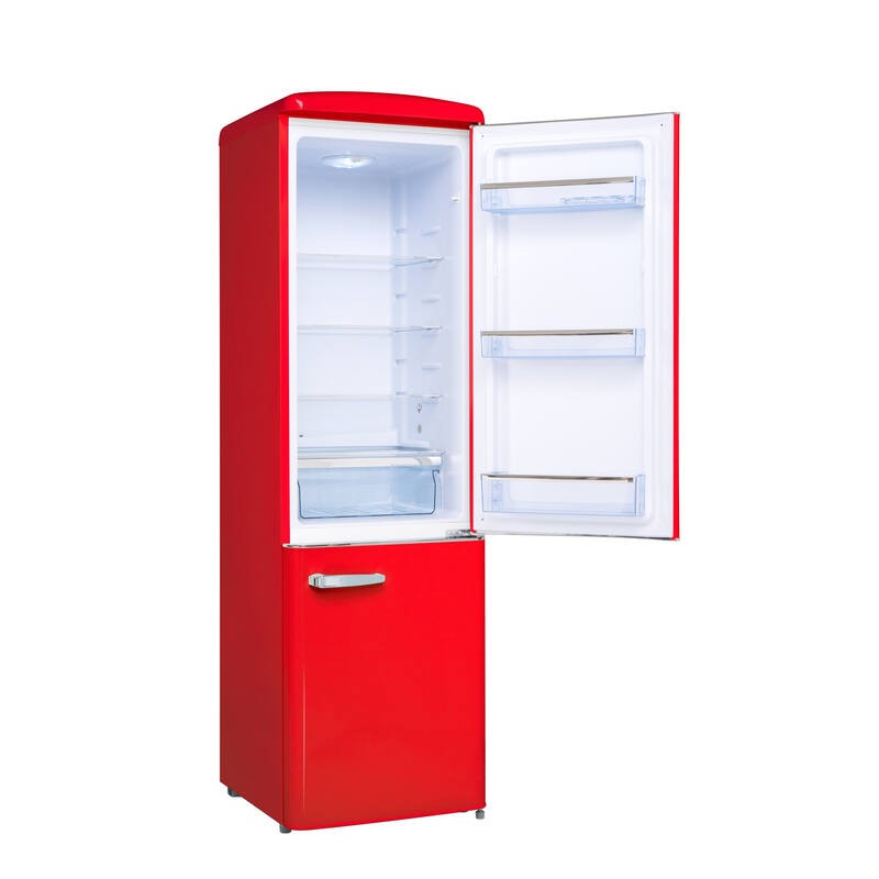 Kombinierter Kühlschrank Retro Vintage Rot 244L CB255RRA++ FrigeluX