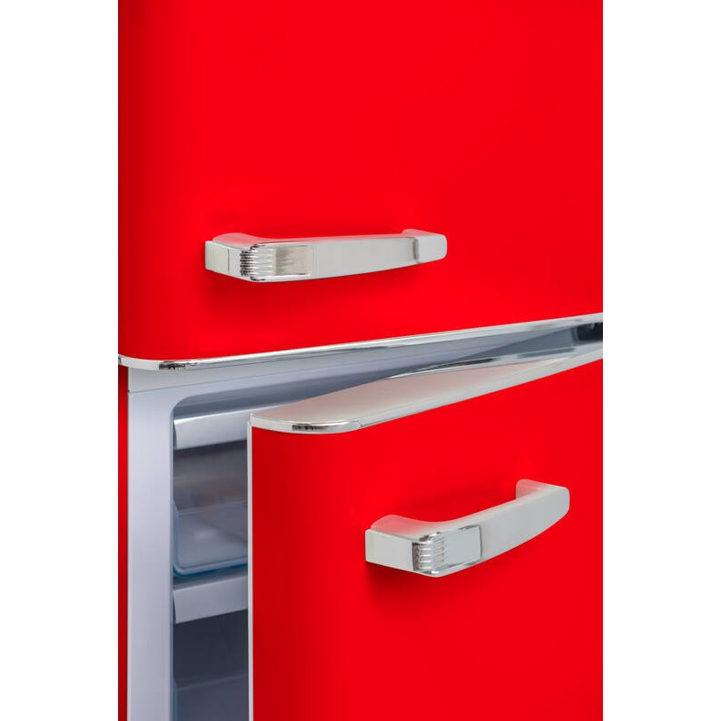 Kombinierter Kühlschrank Retro Vintage Rot 244L CB255RRA++ FrigeluX